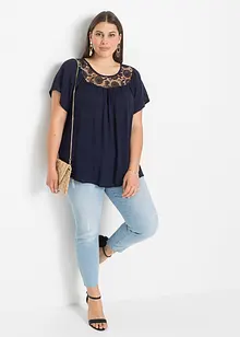 Blusa con pizzo, bonprix