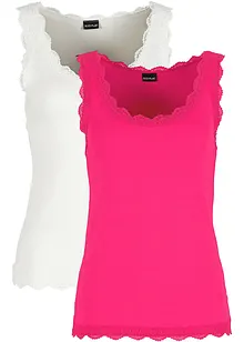 Top con pizzo (pacco da 2), bonprix