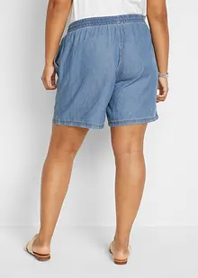 Shorts in denim leggero con lino e cinta comoda, extra larghi, bonprix