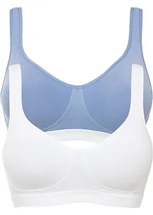 Reggiseno t-shirt senza ferretto con cotone biologico (pacco da 2), bonprix