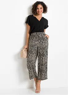 Pantaloni culotte fantasia in viscosa sostenibile, bonprix