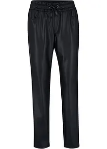 Pantaloni in similpelle con elastico in vita, bonprix