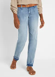 Jeans elasticizzati morbidi modello chino, cropped, bonprix