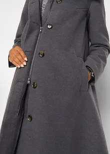 Cappotto svasato in simil lana con collo ampio, bonprix