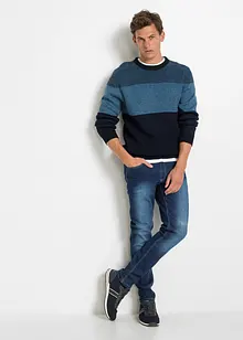 Maglione a girocollo in color block, bonprix