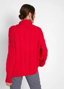 Maglione a collo alto con trecce, bonprix