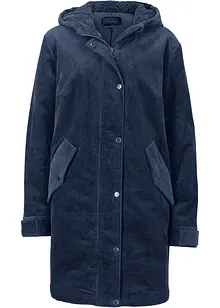 Parka svasato in velluto con fodera in pile teddy e cappuccio, bonprix