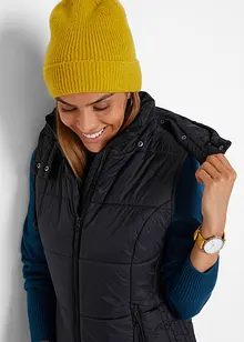 Gilet trapuntato con cappuccio rimovibile, bonprix