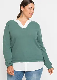 Maglione con inserto di camicia, bonprix