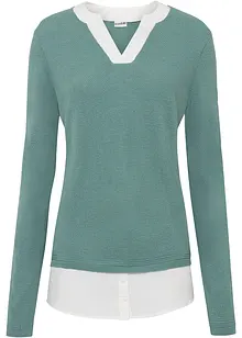 Maglione con inserto di camicia, bonprix