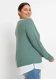 Maglione con inserto di camicia, bonprix