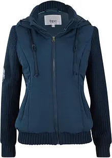 Giacca con maniche in maglia e cappuccio, bonprix