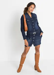 Abito di jeans con cintura, bonprix