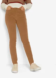 Pantaloni di velluto elasticizzati skinny, bonprix