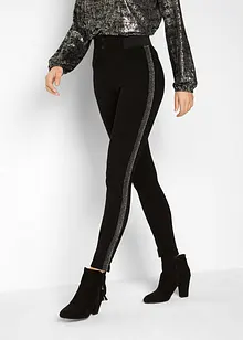 Leggings in punto di Roma con fasce glitterate, bonprix