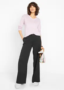 Pantaloni larghi con cinta comoda e pinces, bonprix