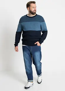 Maglione a girocollo in color block, bonprix