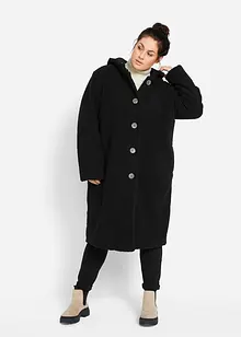 Pelliccia teddy sintetica con cappuccio e tasche, bonprix