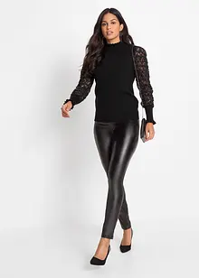 Maglione a collo alto in misto viscosa fluente, bonprix