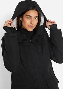 Parka tecnico con pile teddy e cappuccio, impermeabile, bonprix