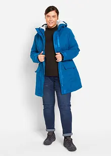 Parka tecnico con pile teddy e cappuccio, impermeabile, bonprix