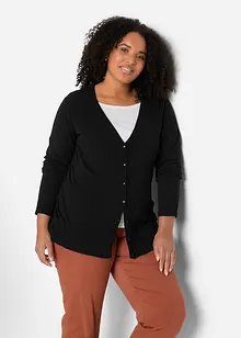 Cardigan basic in filato fine con bottoni, bonprix