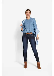 Jeans skinny con impunture a contrasto, vita media, bonprix