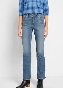 Jeans elasticizzati in cotone biologico bootcut, vita media, bonprix