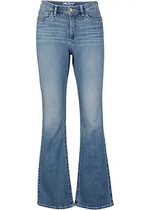 Jeans elasticizzati in cotone biologico bootcut, vita media, bonprix