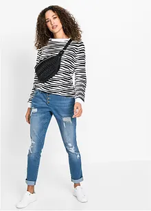 Jeans boyfriend sdruciti con poliestere riciclato, bonprix