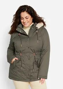 Parka imbottito con ecopelliccia, bonprix