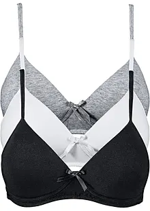 Reggiseno senza ferretto con coppe preformate e cotone biologico (pacco da 3), bonprix