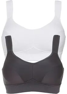 Reggiseno sportivo (pacco da 2) con sostegno medio, bonprix