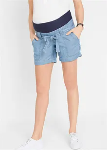 Shorts prémaman effetto jeans  con lino, bonprix