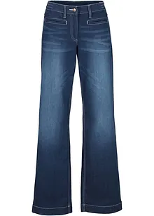 Jeans wide leg con cinta comoda, vita media, bonprix