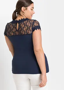 Maglia con pizzo in viscosa sostenibile, bonprix