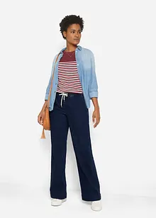 Jeans elasticizzati wide leg, vita media, bonprix