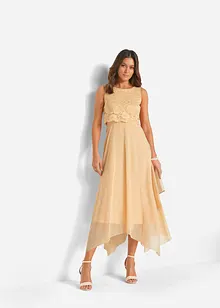 Abito in chiffon con pizzo, bonprix