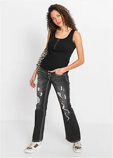 Top a costine in puro cotone, bonprix