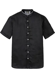 Camicia a maniche corte in lino con colletto alla coreana, bonprix