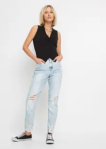 Mom jeans con effetto sdrucito, bonprix