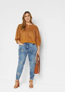 Jeans slim fit con ricami floreali, bonprix
