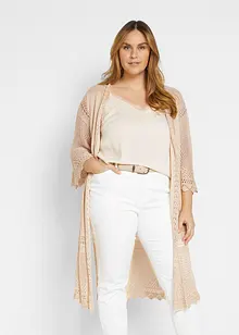 Cardigan lungo traforato, bonprix