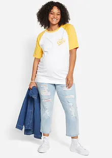 Jeans prémaman cropped strappati, bonprix