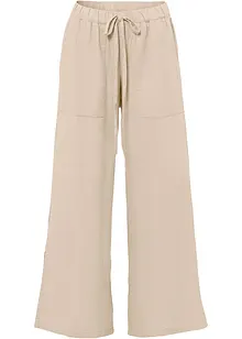Pantaloni larghi in misto lino, bonprix