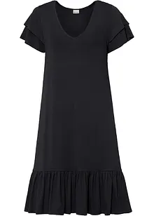 Abito di jersey con balza in misto viscosa, bonprix