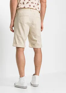 Bermuda con elastico in vita in misto lino, regular fit, bonprix