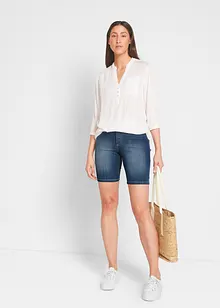 Bermuda in jeans straight, a vita media, bonprix