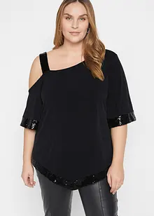 Maglia lunga con paillettes, bonprix