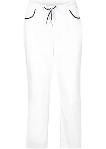Pantaloni cropped in popeline con cinta comoda, bonprix